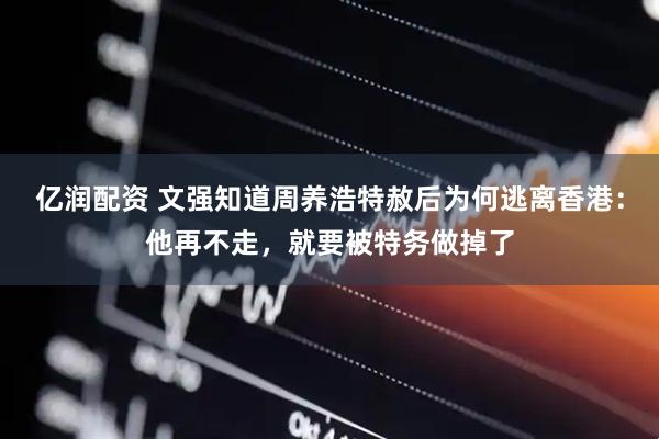 亿润配资 文强知道周养浩特赦后为何逃离香港：他再不走，就要被特务做掉了