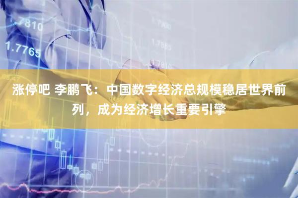 涨停吧 李鹏飞：中国数字经济总规模稳居世界前列，成为经济增长重要引擎