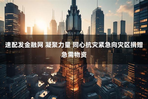 速配发金融网 凝聚力量 同心抗灾紧急向灾区捐赠急需物资