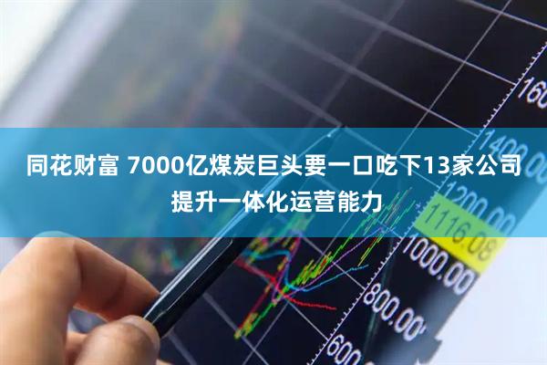 同花财富 7000亿煤炭巨头要一口吃下13家公司 提升一体化运营能力