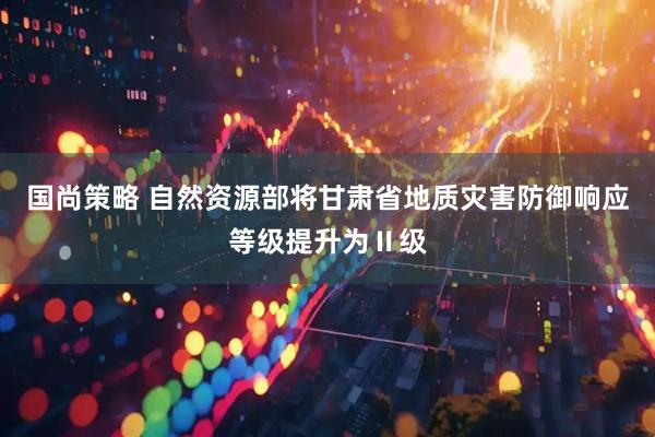 国尚策略 自然资源部将甘肃省地质灾害防御响应等级提升为Ⅱ级